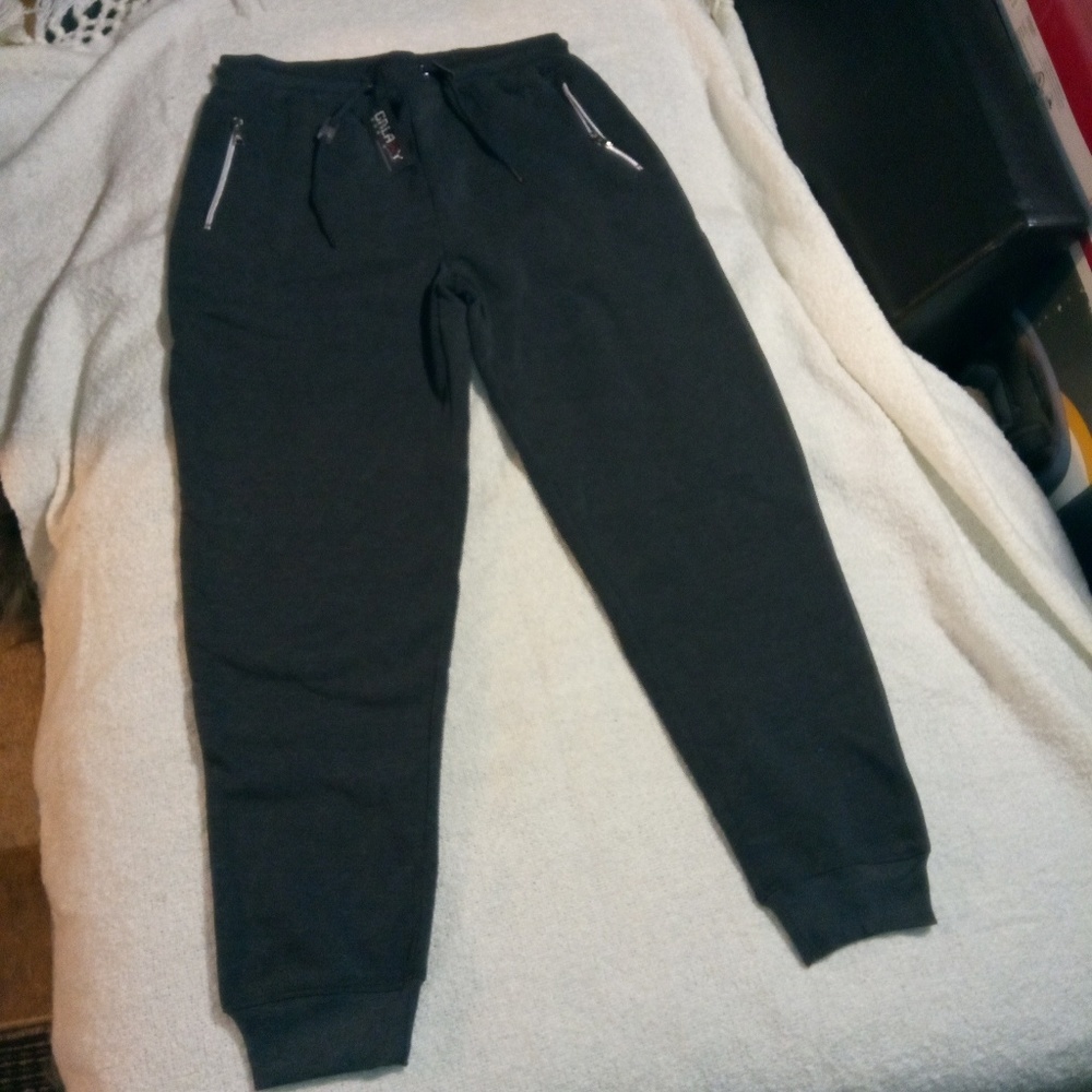 Mens Charcoal Gray Slim Fit Joggers